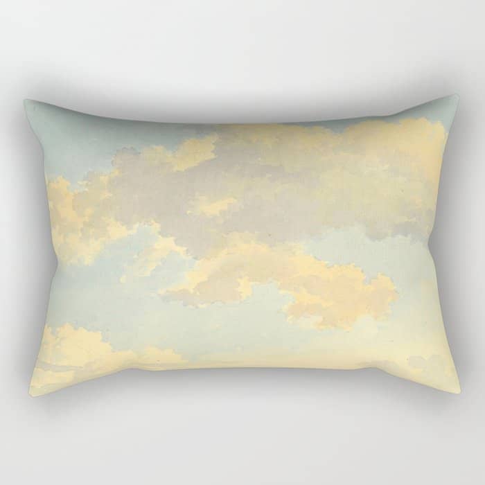 Watercolor Sunrise Clouds Heavenly Pastel Warm Colors Rectangular Pillow