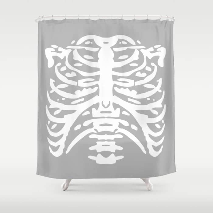 Human Rib Cage Pattern Gray 2 Shower Curtain