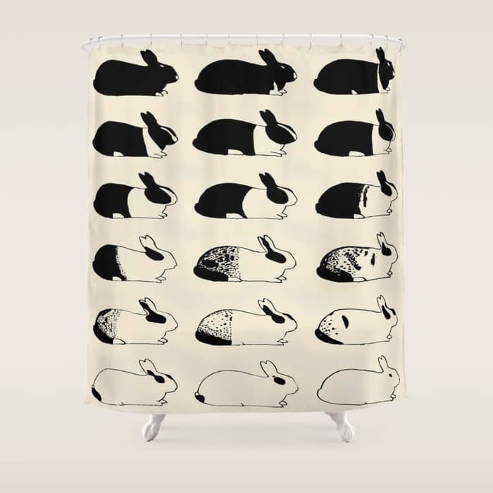 Studies Of Heredity In Rabbits- William E.Castle - 1919 Cute Bunny Pattern Shower Curtain