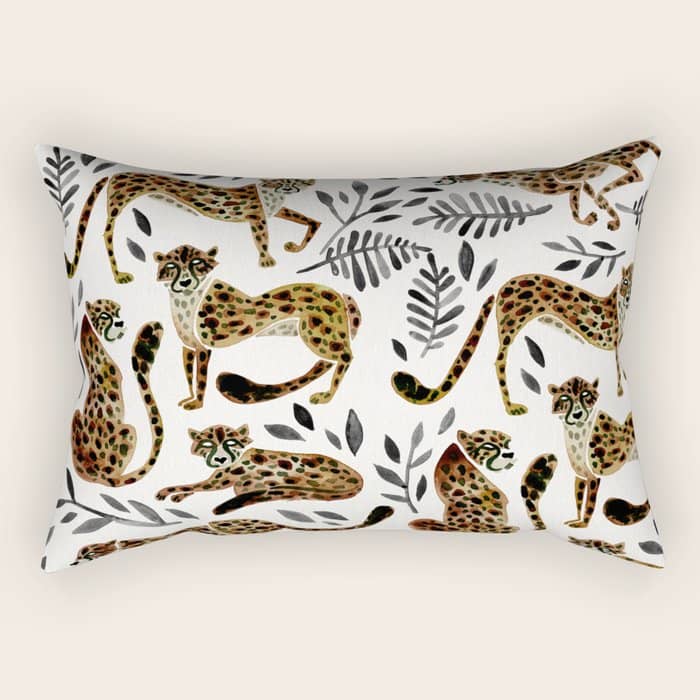 Cheetah Collection - Mocha & Black Palette Rectangular Pillow