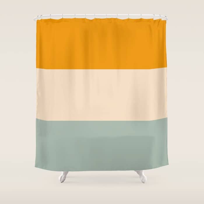Heracles - Minimal Summer Retro Stripes Shower Curtain