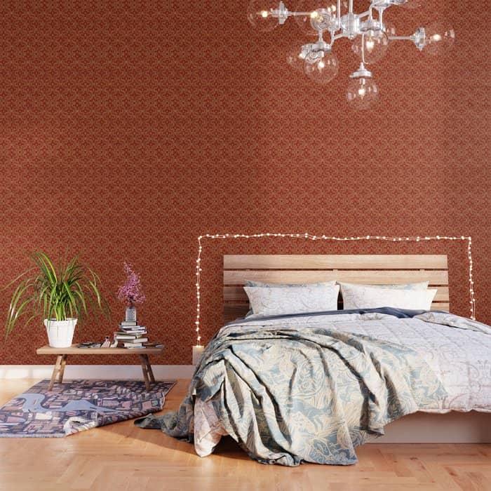 Chinese Pattern Double Happiness Symbol Gold On Red Wallpaper