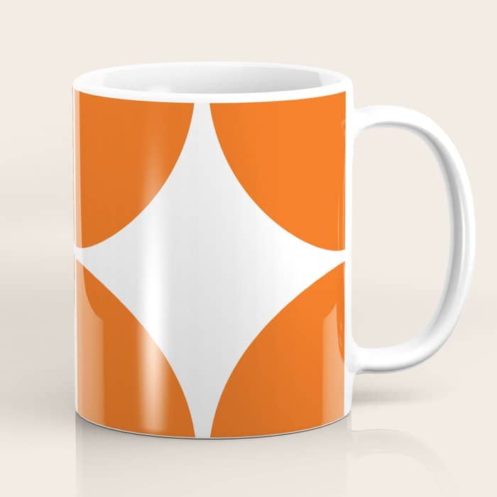 Mid Century Modern Orange Square Coffee Mug