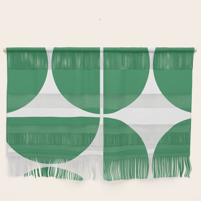 Mid Century Modern Green Square Wall Hanging