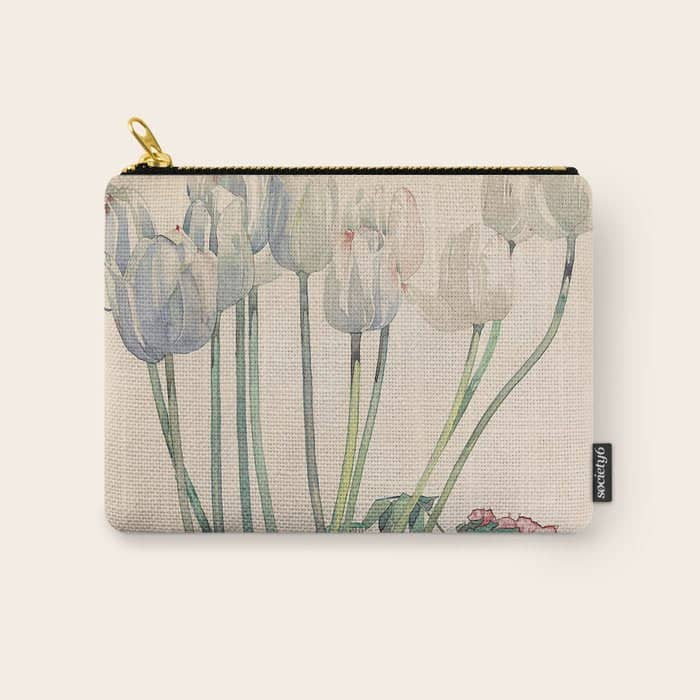 Charles Rennie Mackintosh "White Tulips" Carry All Pouch