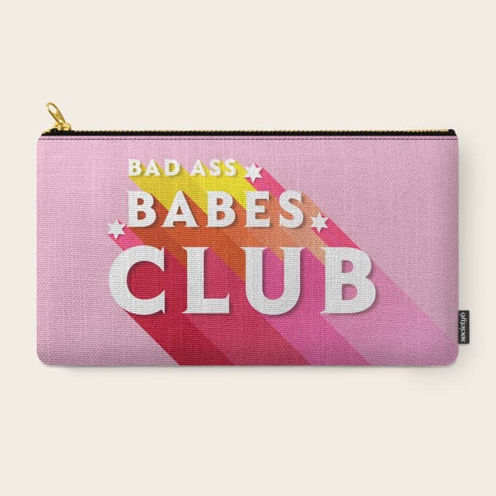 Bad Ass Babes Club In Pink Carry All Pouch