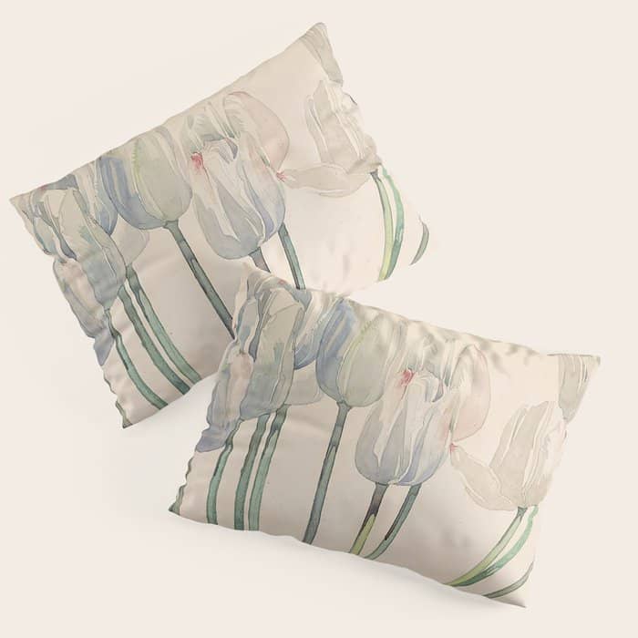 Charles Rennie Mackintosh "White Tulips" Pillow Sham