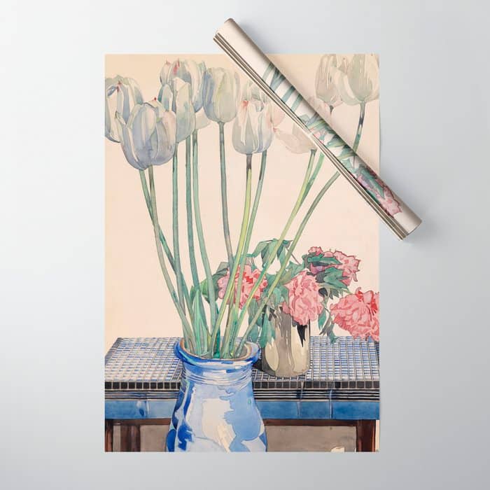 Charles Rennie Mackintosh "White Tulips" Wrapping Paper