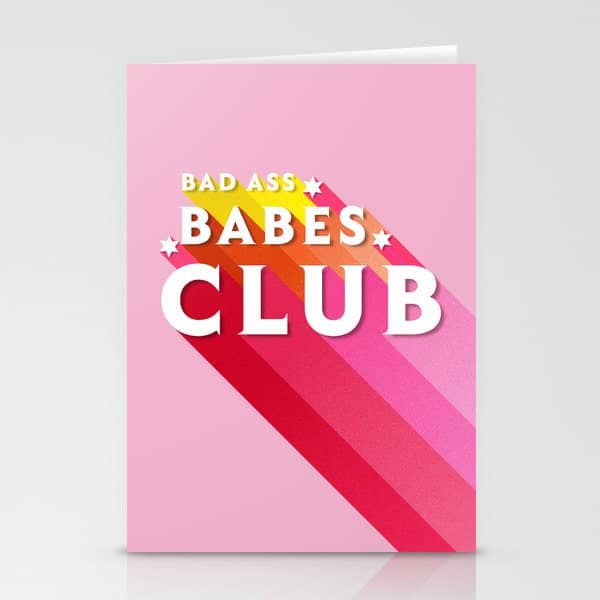 Bad Ass Babes Club In Pink Stationery Card