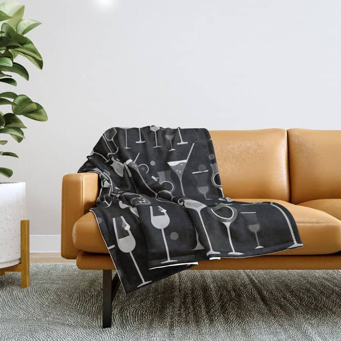 Retro Vintage Cocktail Pattern 3 Throw Blanket
