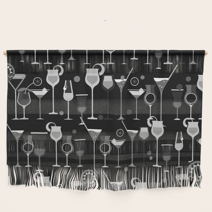 Retro Vintage Cocktail Pattern 3 Wall Hanging
