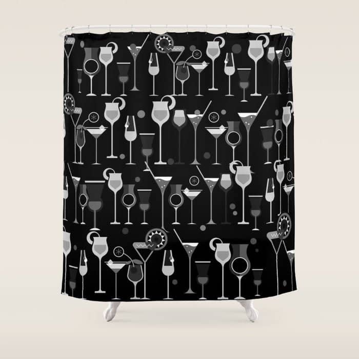 Retro Vintage Cocktail Pattern 3 Shower Curtain
