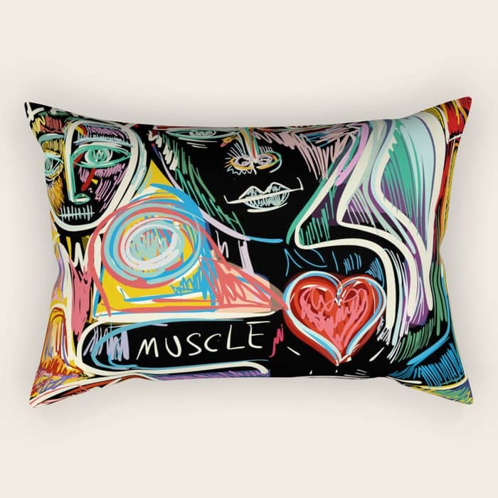 Muscle Is Life Street Art Graffiti Love Rectangular Pillow