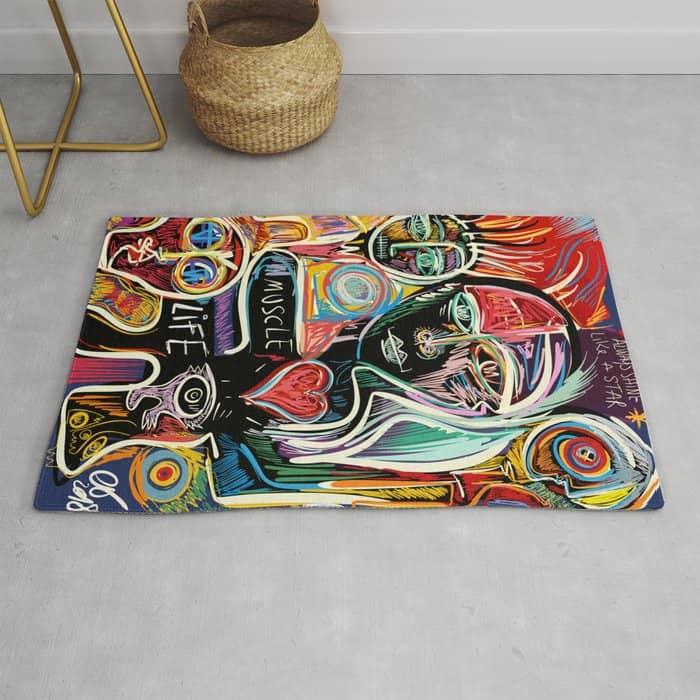 Muscle Is Life Street Art Graffiti Love Rug