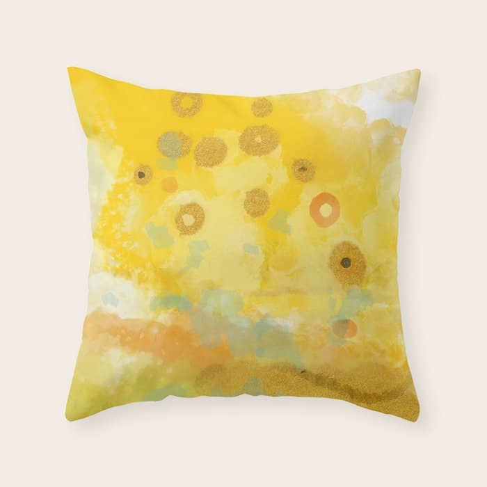 Abstract Autumn With Gold And Warm Light Throw Pillow