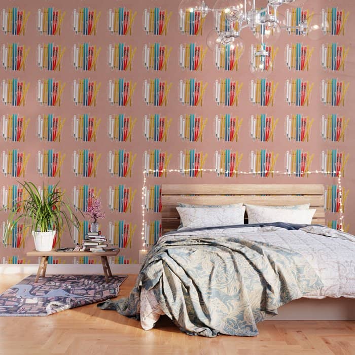 Colorful Ski Illustration And Pattern No 2 Wallpaper