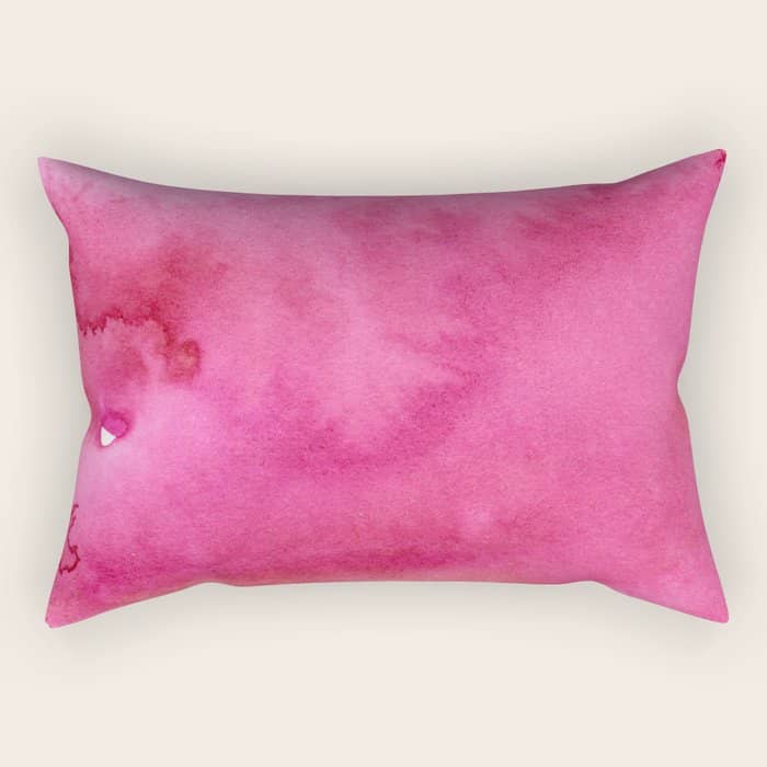 Blush Pink Magenta Watercolor Paint Gradient Rectangular Pillow