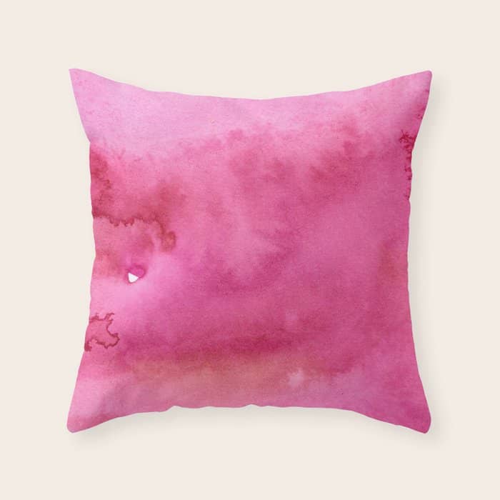 Blush Pink Magenta Watercolor Paint Gradient Throw Pillow