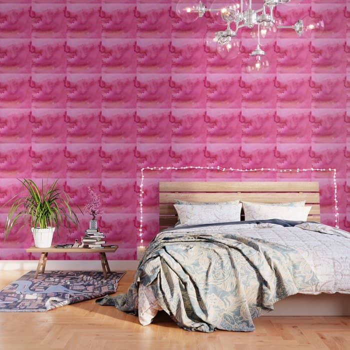 Blush Pink Magenta Watercolor Paint Gradient Wallpaper