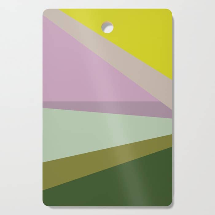 Geometric Shapes #8 Purple And Green Cutting Board