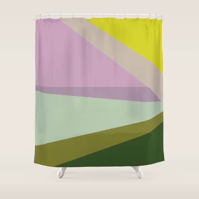 Geometric Shapes #8 Purple And Green Shower Curtain
