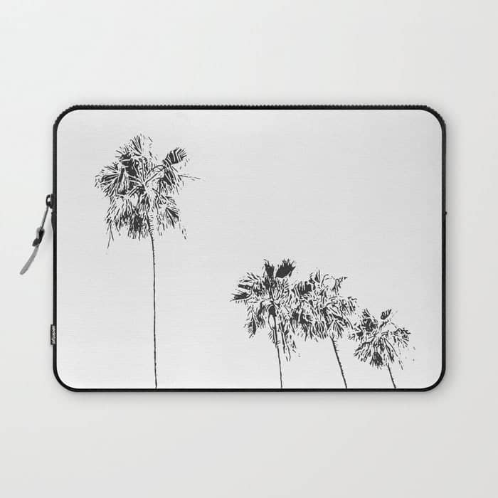 Minimal Black And White Palm Trees Laptop Sleeve