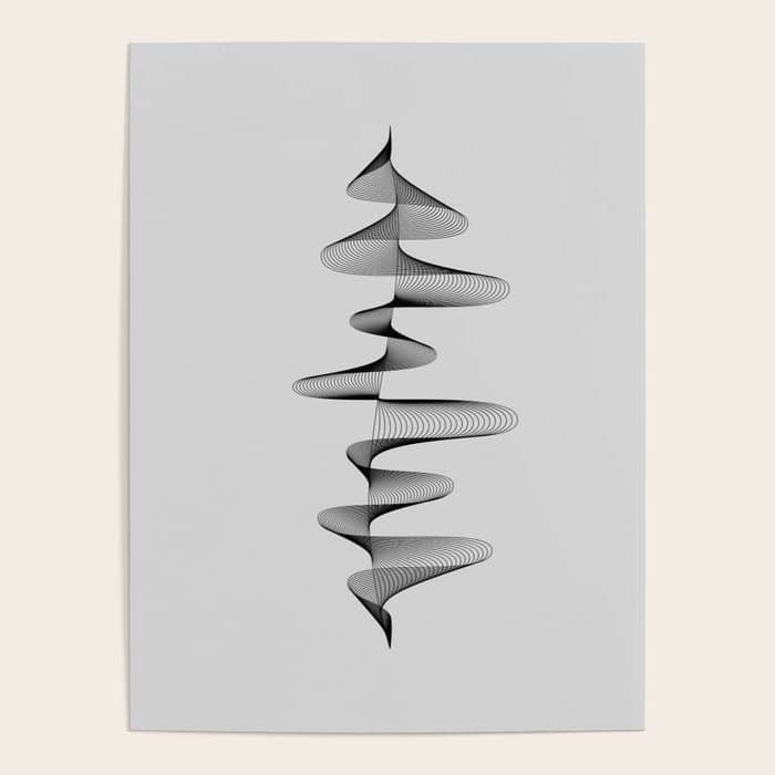 Abstract 80s Soundwave Art Music Audio Black And White Musical Design Home Wall Bedroom Decor Art Pr Poster