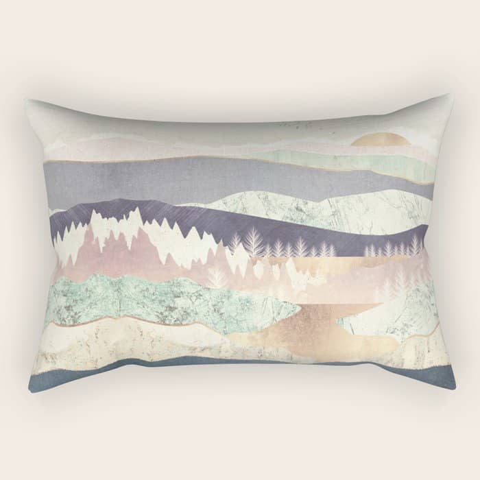 Golden Spring Reflection-Horizontal Muted Rectangular Pillow