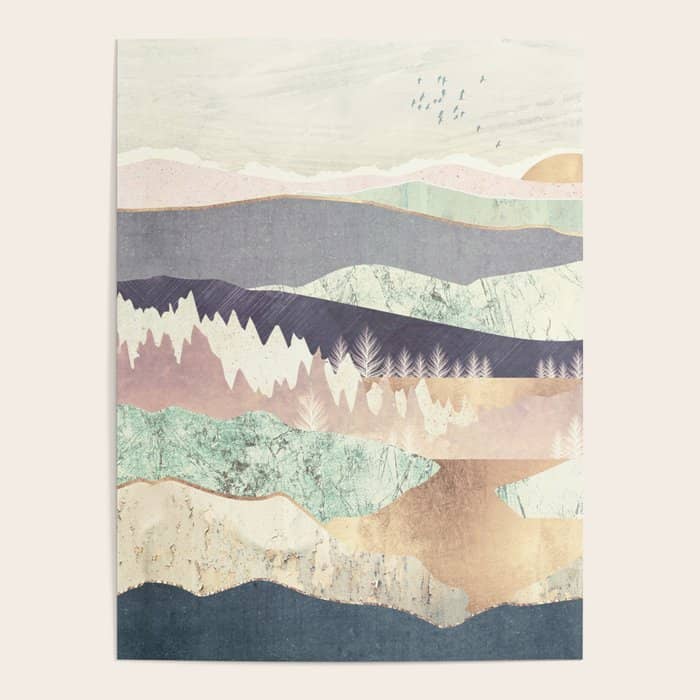 Golden Spring Reflection-Horizontal Muted Poster