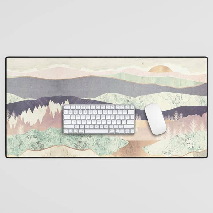Golden Spring Reflection-Horizontal Muted Desk Mat