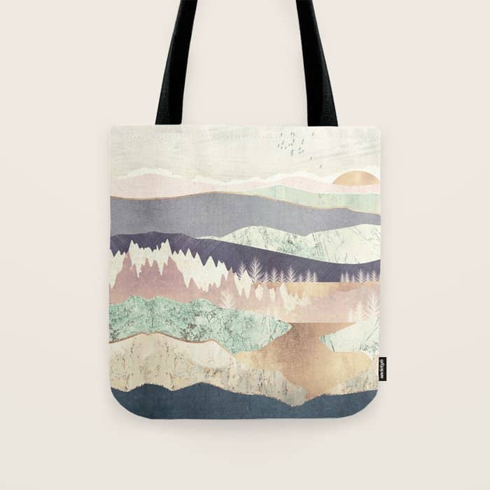 Golden Spring Reflection-Horizontal Muted Tote Bag