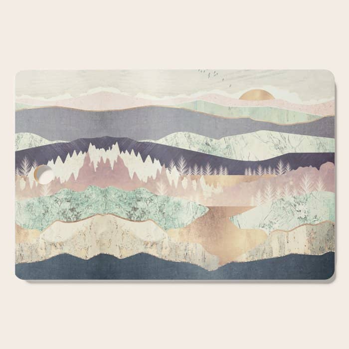 Golden Spring Reflection-Horizontal Muted Cutting Board