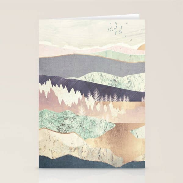Golden Spring Reflection-Horizontal Muted Stationery Card