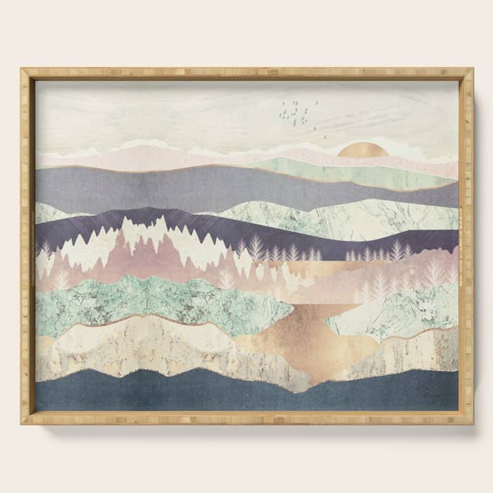 Golden Spring Reflection-Horizontal Muted Serving Tray