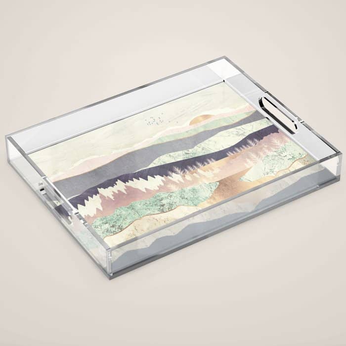 Golden Spring Reflection-Horizontal Muted Acrylic Tray