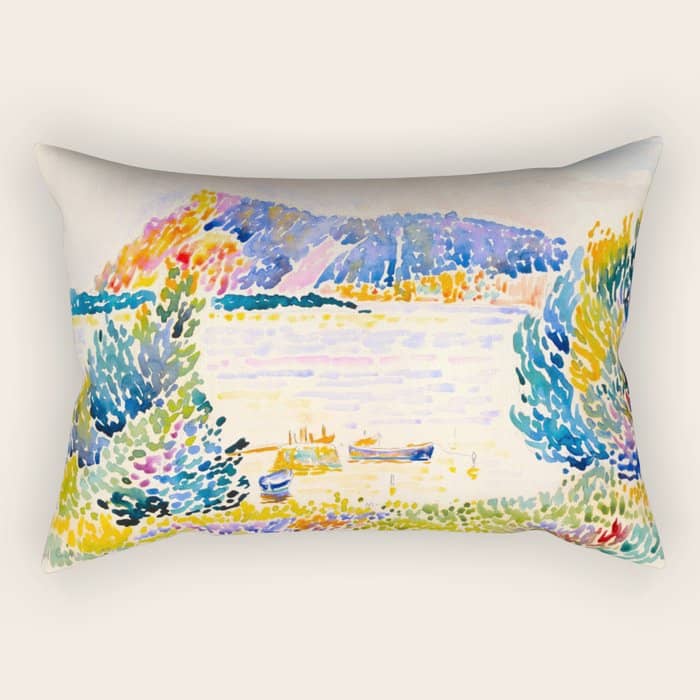 Henri-Edmond Cross Neo-Impressionism Pointillism Cap NèGre 1909 Watercolorpainting Rectangular Pillow
