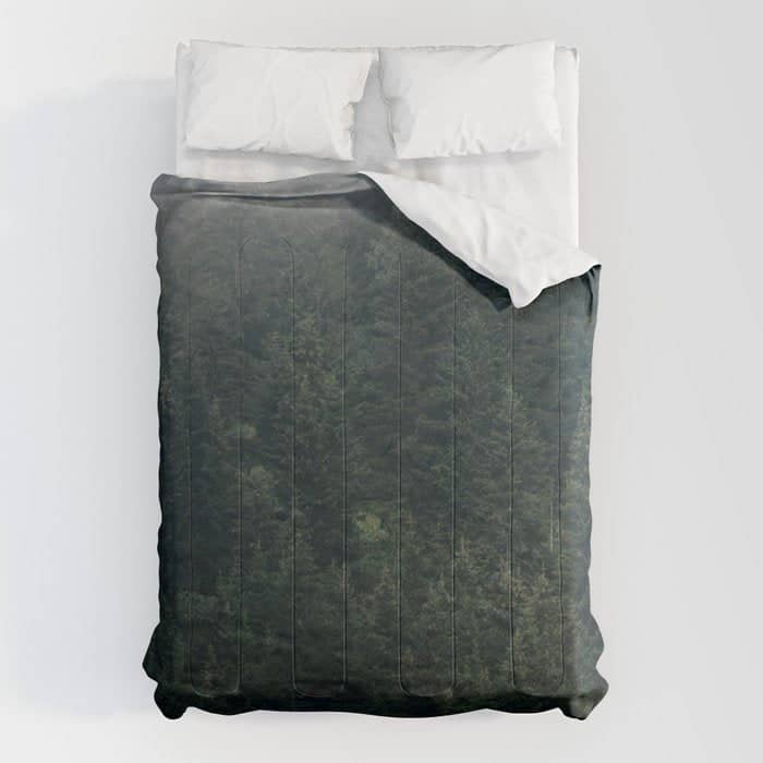 Mystic Pines - A Forest In The Fog Comforter