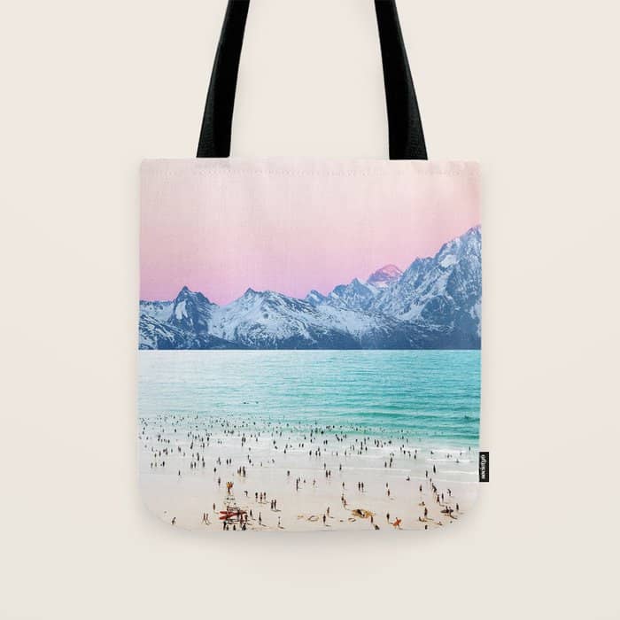 The Island, Pastel Tropical Beach, Travel Nature Landscape, Surrealism Photography Summer Tote Bag