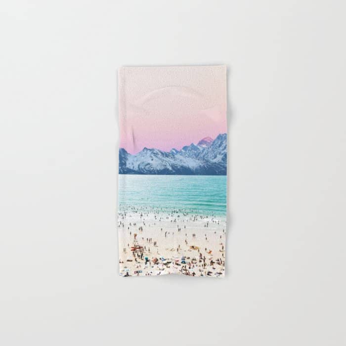 The Island, Pastel Tropical Beach, Travel Nature Landscape, Surrealism Photography Summer Bath Towel