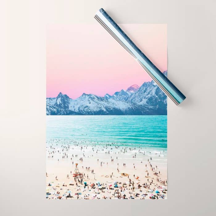 The Island, Pastel Tropical Beach, Travel Nature Landscape, Surrealism Photography Summer Wrapping Paper