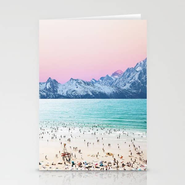 The Island, Pastel Tropical Beach, Travel Nature Landscape, Surrealism Photography Summer Stationery Card