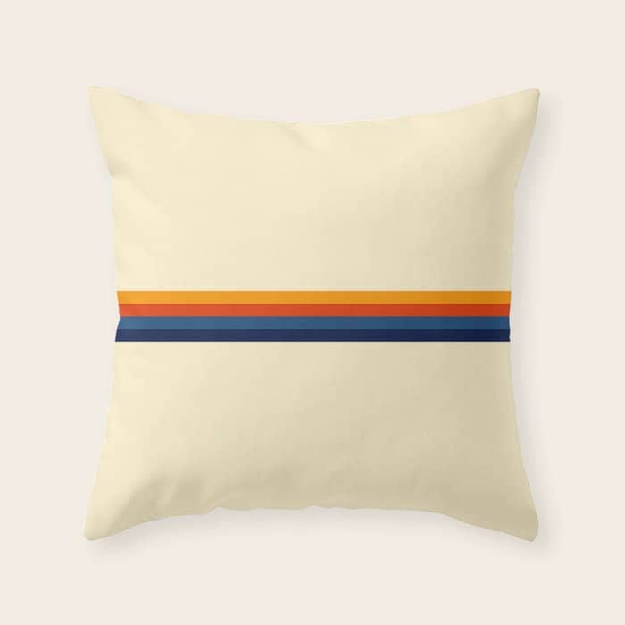 Retro Stripes Summer Of Love Throw Pillow