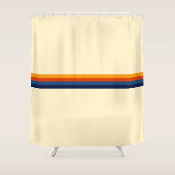Retro Stripes Summer Of Love Shower Curtain