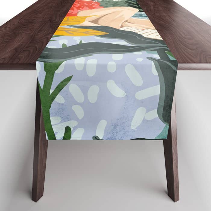 The Distracted Reader | Mindfulness Solo Travel | Bohemian Jungle Botanical Mood | Nature Book Lady Table Runner