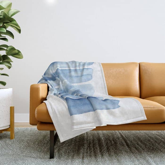 Blue Lines | Watercolor Painting Throw Blanket