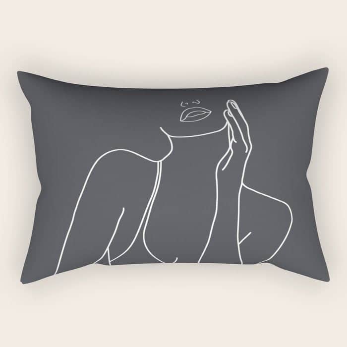 Minimal Line Art Of A Woman Rectangular Pillow