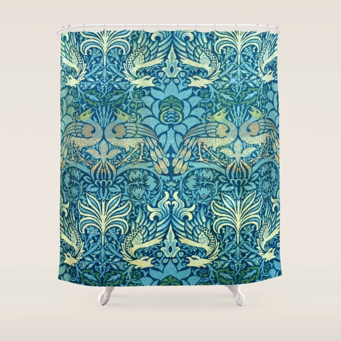 William Morris "Peacock And Dragon" Shower Curtain