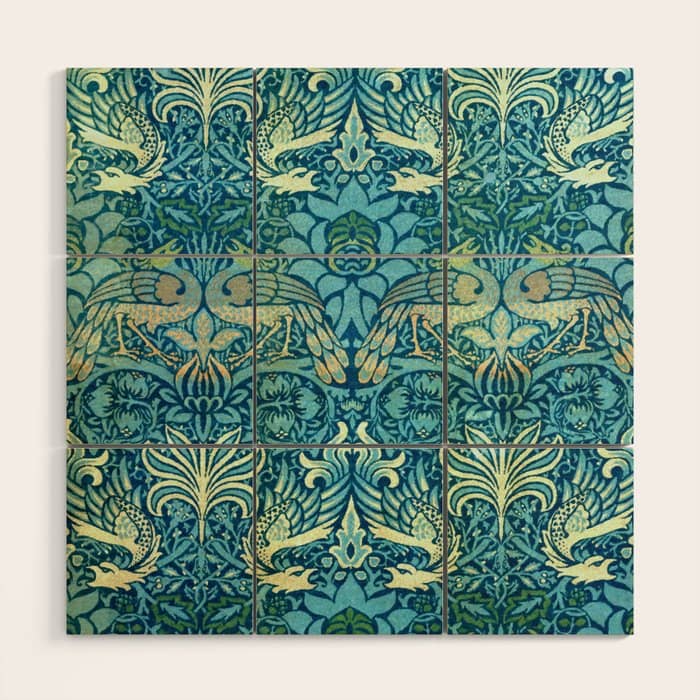 William Morris "Peacock And Dragon" Wood Wall Art