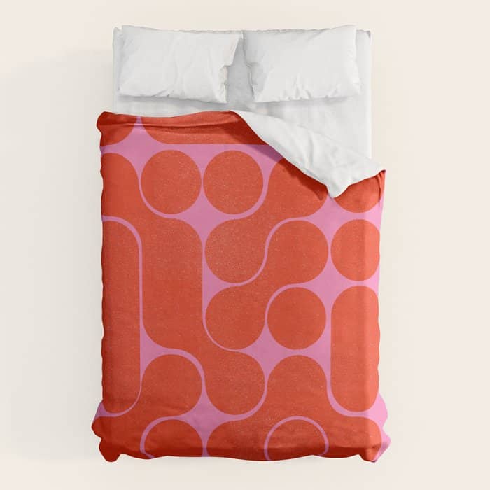 Abstract Mid-Century Shapes No 6 Duvet Cover