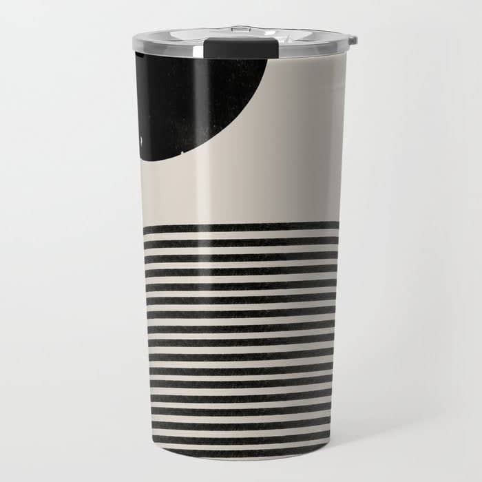 Woodblock Art, Mid Century Illustration Travel Mug